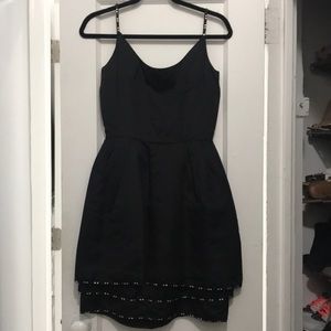 VINTAGE LBD with Beading on Straps and Hem